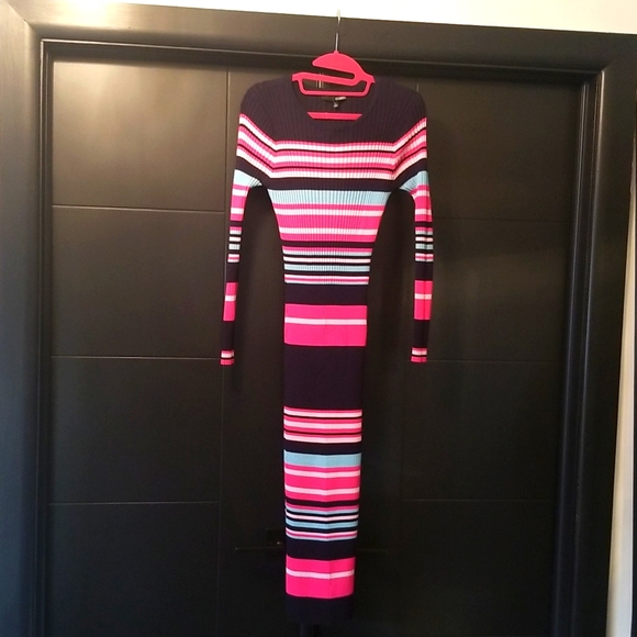 Women's Multicolored Bodycon  Dress - Picture 1 of 3